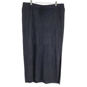 Barefoot Dreams Cozychic Lite Maxi Skirt Women's 1X Black NWT SS-1278‎